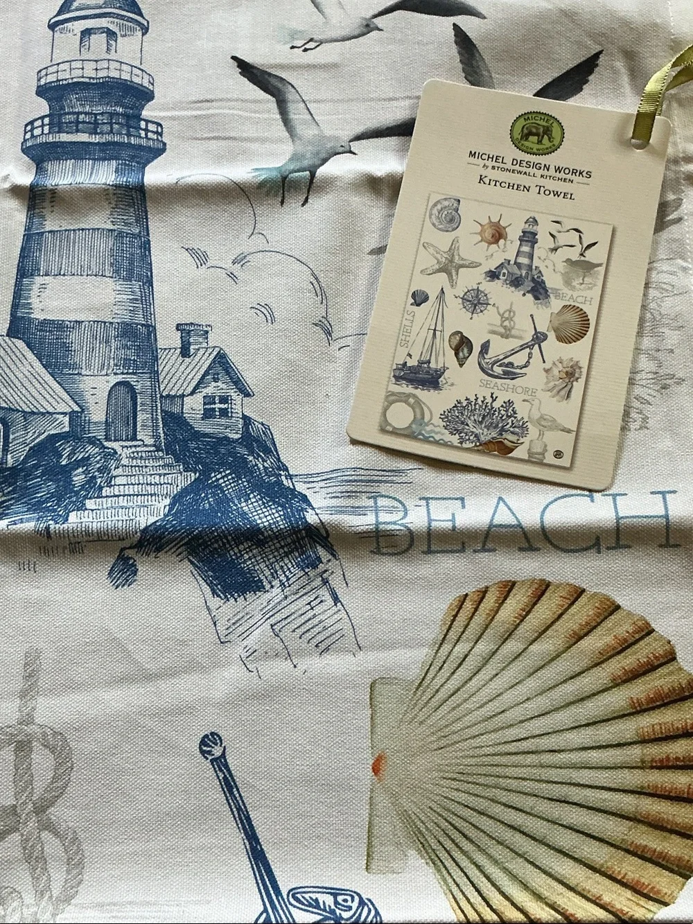 Michel Design Works Nautical Cotton Tea Towel - NEW